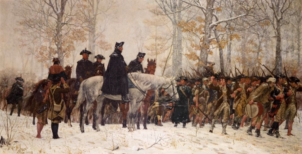 Painting of General George Washington and his army
